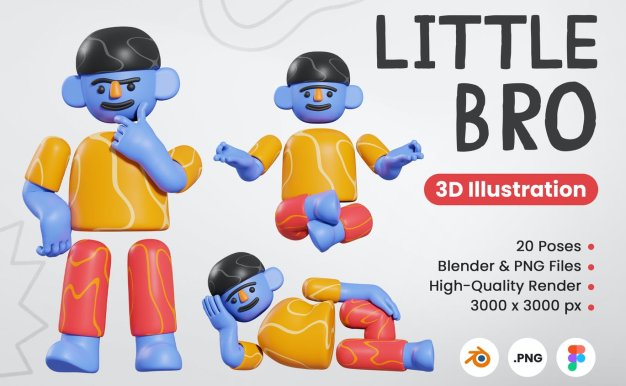卡通3D角色插图(PNG)
