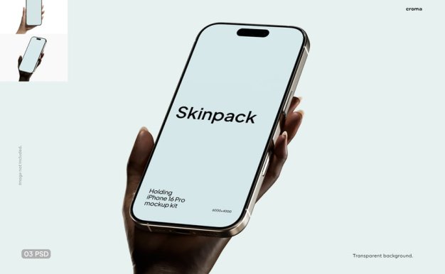 iPhone 16 Pro手机模型持有样机 (PSD)
