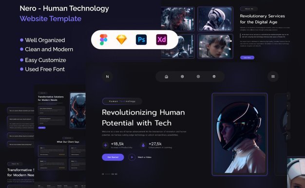人类科技网站 (FIG,PSD,SKETCH,XD)