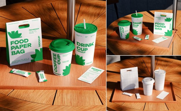 咖啡馆品牌模型样机 (PSD)