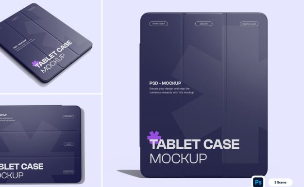 平板电脑案例iPad模型样机 (PSD)