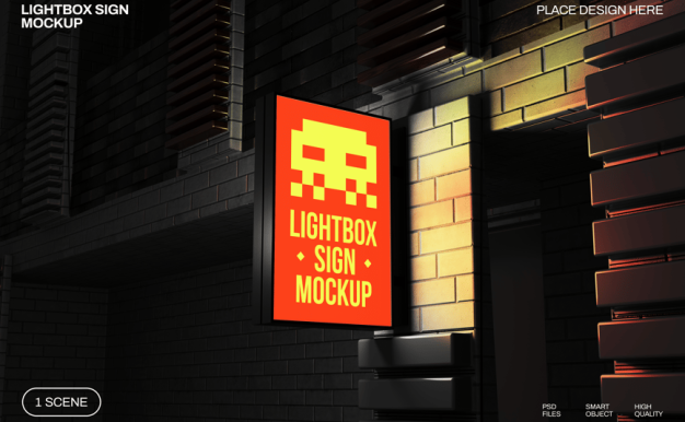 LOGO灯箱模型样机 (PSD,PDF)