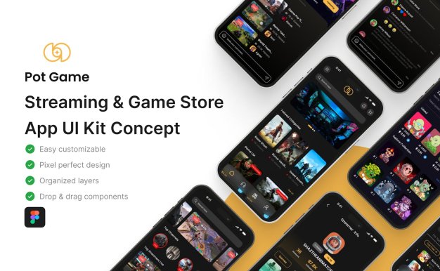 流媒体和游戏商店应用 APP UI KIT (FIG)