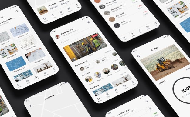 智能施工，AI建筑监控应用APP UI KIT (FIG,SKETCH,XD,SVG,PSD)