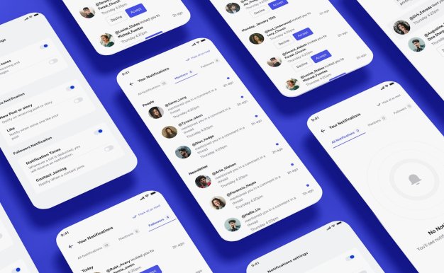 通知查看器和警报面板屏幕应用APP UI KIT (FIG,XD,SVG,SKETCH,PSD)