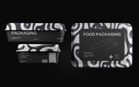 外卖食品盒包装模型样机 (PSD)