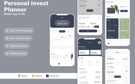 个人投资计划者移动应用APP UI KIT