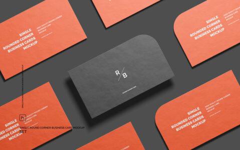 单圆形名片模型样机 (PSD)