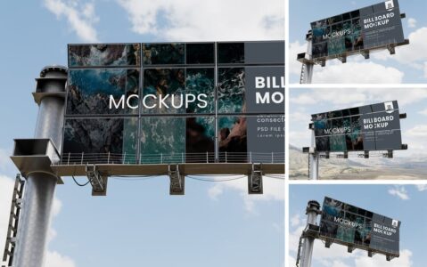 广告牌模型样机 (PSD,PDF)