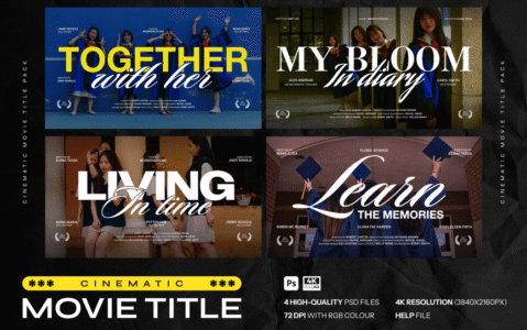 年鉴电影广告电影标题样机 (PSD)