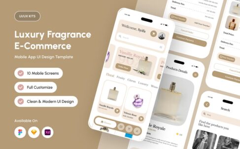香水电子商务应用APP UI KIT (FIG,SKETCH,XD)
