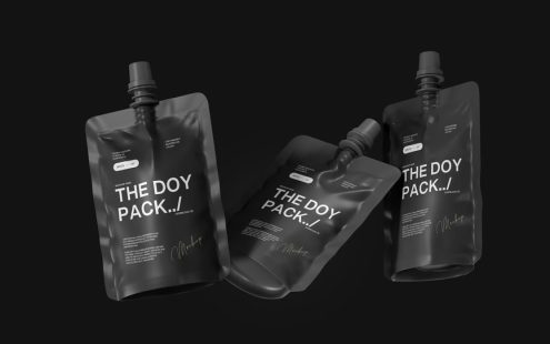 带有喷口帽的Doypack袋模型样机 (PSD)