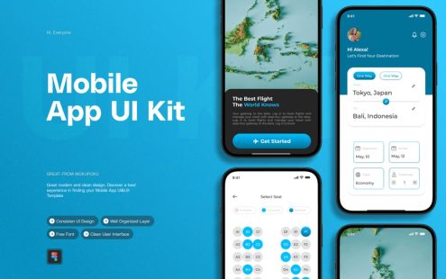 航班预订 移动应用APP UI KIT