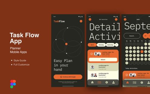 工作计划任务流移动应用APP UI KIT