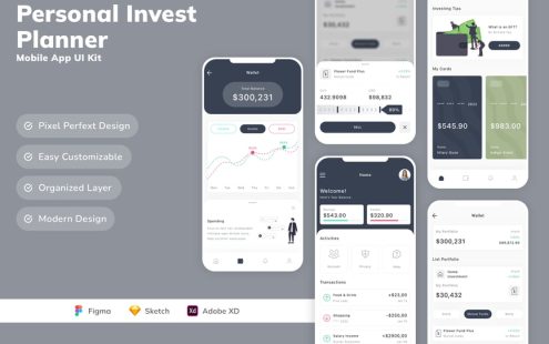 个人投资计划者移动应用APP UI KIT
