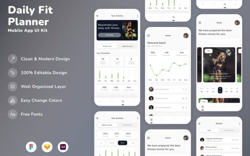 每日拟合规划师移动应用APP UI KIT
