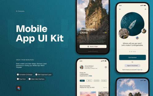 旅行移动应用APP UI KIT (FIG)