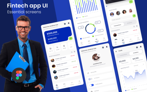 金融科技应用程序UI-必需屏幕APP UI KIT (FIG)