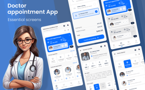 医生预约应用APP UI KIT (FIG)
