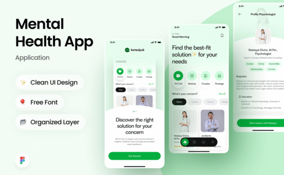 心理健康应用APP UI KIT (FIG)