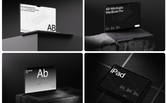 3.3GB高端的 MacBook、iPad 和 iPhone 2025系列样机合集下载（PSD,Sketch,Fig）