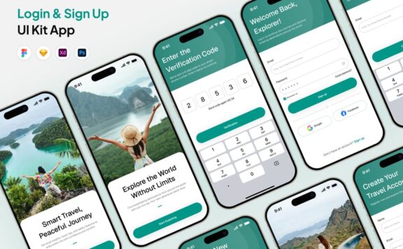 登录和注册移动应用APP UI KIT