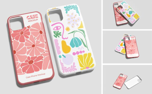 手机壳模型样机 (PSD,PDF)