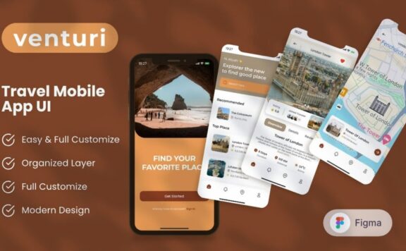 旅行移动应用APP UI KIT (FIG)
