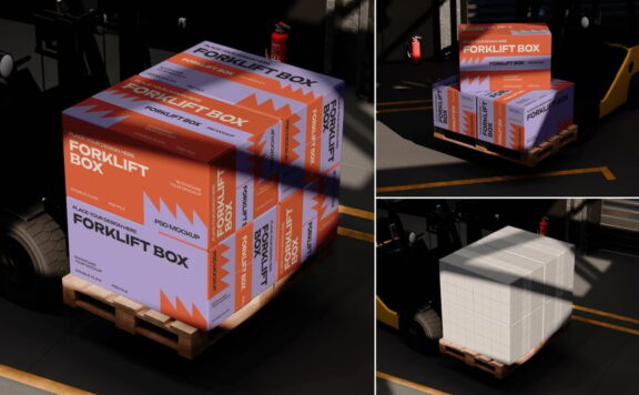 快递盒模型样机 (PSD)