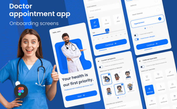 医生预约应用APP UI KIT (FIG)