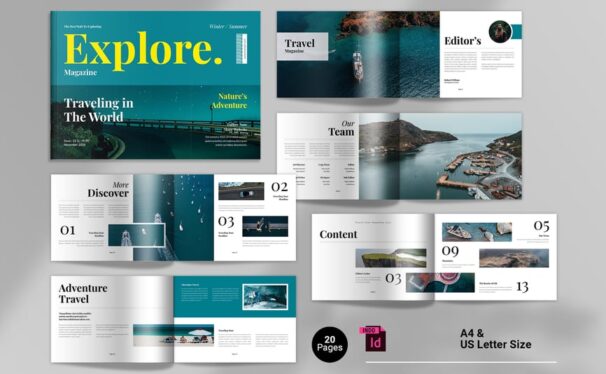 旅行杂志画册模板 (INDD)
