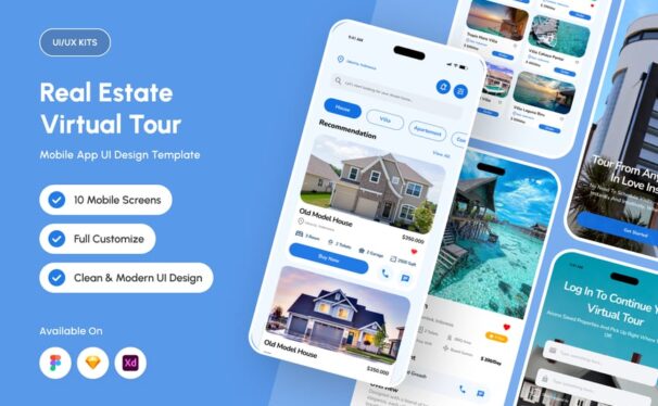 房地产应用APP UI KIT (FIG,SKETCH,XD)