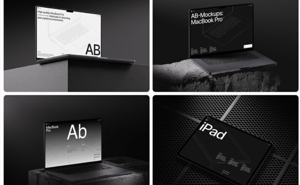 3.3GB高端的 MacBook、iPad 和 iPhone 2025系列样机合集下载（PSD,Sketch,Fig）