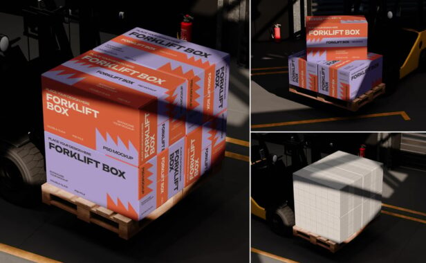 快递盒模型样机 (PSD)