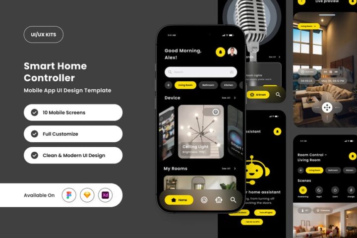 智能家居应用APP UI KIT – 蜜芽设计 – 优质平面设计资源素材免费下载
