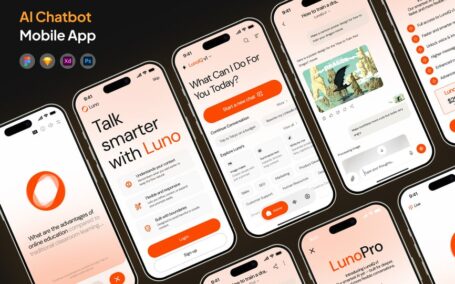 AI聊天机器人应用APP UI KIT (FIG,PSD,SKETCH,XD)