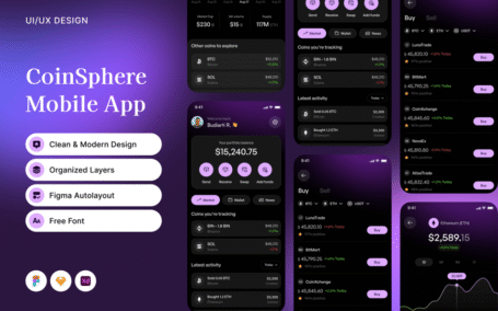 加密货币移动应用APP UI KIT (FIG,SKETCH,XD)