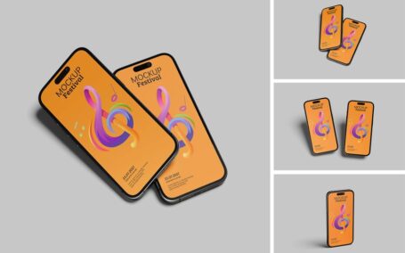 iPhone 15模型样机 (PSD,PDF)