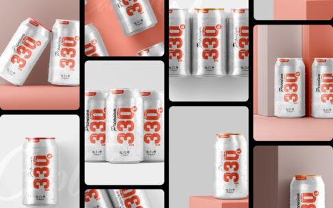 330毫升苏打易拉罐模型样机 (PSD)