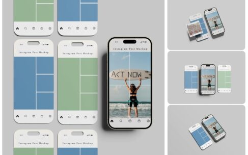 Instagram手机展示样机 (PSD,PDF)