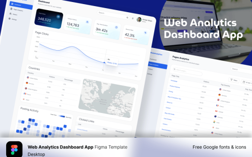 Web 分析仪表板应用程序 Figma 模板