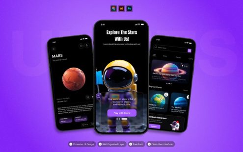 空间学习 – 移动应用程序 UI 套件