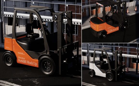 建筑叉车模型样机 (PSD)