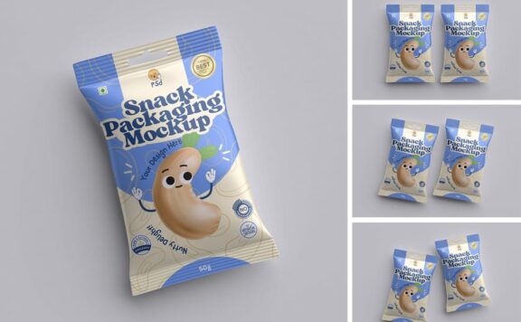 小吃包装模型样机 (PSD,PDF)