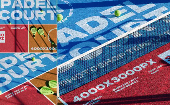 网球场广告样机 (PSD)