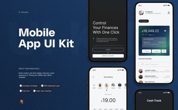 资金流水跟踪移动应用APP UI KIT (FIG)
