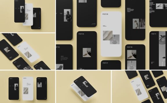 手机屏幕演示模型样机 (PSD)