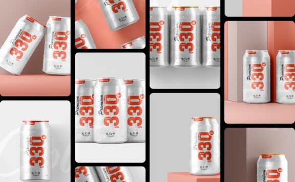 330毫升苏打易拉罐模型样机 (PSD)