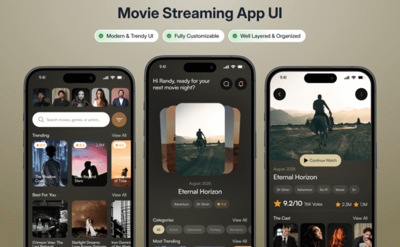 电影流式应用APP UI KIT (FIG)