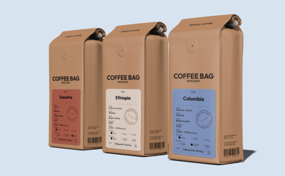 咖啡袋模型样机 (PNG)